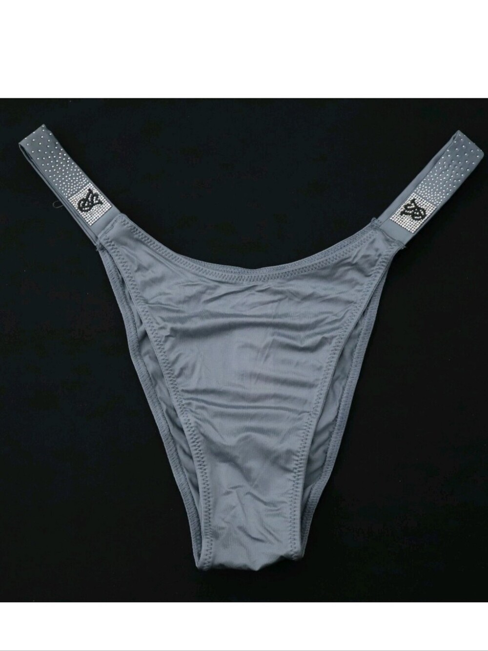 Victoria's Secret Very Sexy Scattered Shine Strap Brazilian Panty MEDIUM GRAY